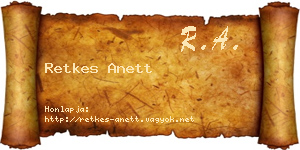 Retkes Anett névjegykártya